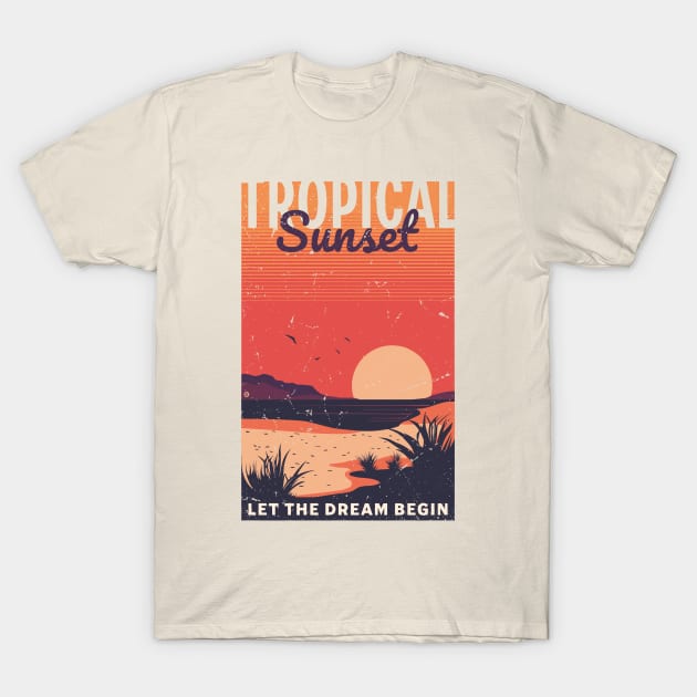 Tropical Sunset T-Shirt by Yurko_shop